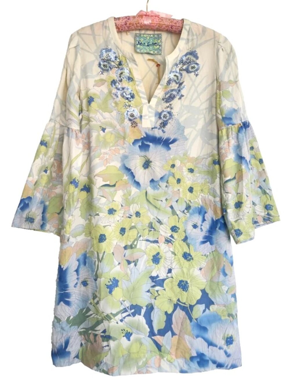 ✨Modern Aesthetic ROBERT GRAHAM Bell Sleeve Embroidery Mini Boho Rio Dress NEW!